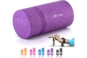 FX FFEXS Foam Rollers for Muscles, Foam Roller for Back Pain, Massage Roller, Muscle Roller, Back Roller, Exercise Roller for Physio, Yoga, Gym or Pilates, 30 cm, Violet, High Density