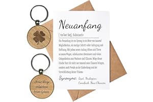 PURESIZE Neuanfang Karte mit Schlüsselanhänger, Abschiedsgeschenk Kollegen Jobwechsel, Geschenk Abschied Job, Mutmacher, Aufmunterung, Krankheit, Affirmation, Trennung Mutmachen