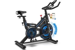 Wenoker Exercise Bike APP Compatible, Indoor Cycling Spin Bike for Home Gym Use with LCD Display&Tablet Holder, Fitness Bike Exercise Equipment Cardio Training Machine