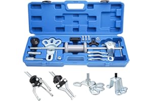 FreeTec 9-in-1 Radlager Abzieher Radnabenabzieher Satz mit Gleithammer, 2/3 Backen Lager Innenlager Auszieher Innenabzieher, Vorder- und Hinterradnabe Abzieher Gleithammer Dentzieher für Autoreparatur