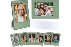 HIYQIN Mini Cadres Photo 2x3 - Paquet de 8 Mini Cadres Photo Compatibles avec Fujifilm Instax/Polaroid 2 x 3 pouces Photo/Film Instantané - Vert