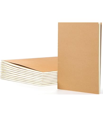 Carnets Kraft A5 Feela - Lot De 16, Couverture Souple, Pages Lignées, Dos Pastel