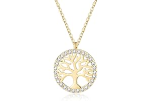 Jrêveinfini árbol de la Vida Collar Mujer Plata de Ley 925, Navidad Cumpleaños Aniversario día de San Valentín Regalo con Caja de Regalo, Ajustable 40+5cm