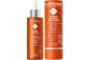 ‎DR. DERMALUCI LAB Vitamin C Serum Gesicht 100ML BIO Hyaluron/Ferulsäure | Aufhellender Kurkuma Centella Asiatica | Aufhellend Feuchtigkeitsspendend Glättend | Anti-Aging Natürlich | Männer/Damen | Alle Hauttypen