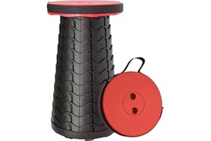 Baralir Sgabello Telescopico Portatile, Sgabello da Campeggio Pieghevole Aggiornato Sgabelli Pieghevoli Regolabili per Viaggi all'aperto Campeggio Pesca Escursioni Giardinaggio Indoor