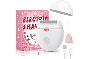 houpoo Rasierer Damen – Mini Damenrasierer Elektrisch für Achseln, Beine, Bikini & Knie, Rasierer damen Intimbereich & Trimmer Damen mit LED-Licht, Nass & Trocken, USB-C