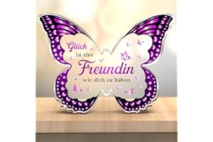JOYVADO Beste Freundin Geschenke, Geschenke für Freundin zum Geburtstag, Schmetterlings Acryl Briefbeschwerer, Freundinnen Geschenkideen Freundschaftsgeschenke