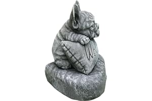 MVPACKEEY - Statua in resina con bulldog francese, decorazione da giardino, per portico, prato, per interni ed esterni, casa, ufficio, prato, patio