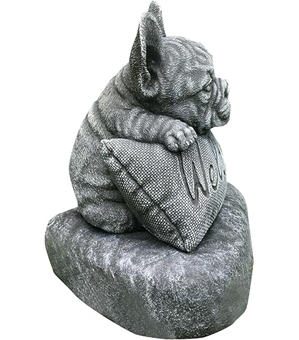 Statua Bulldog Francese Da Giardino - Resina Resistente, 21 Cm - Decorazione Per Esterni - Foto 3