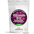 Just Vitamins - Vitamin B12 1000mcg x180 Chewable Tablets (6 Month Supply) – Vegan Sublingual Cyanocobalamin, Supports Energy, Metabolism & Reduces Fatigue – Blackcurrant Flavour, UK Made Supplements