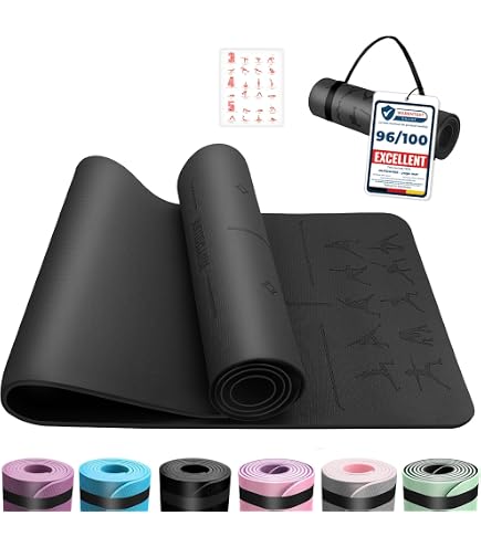 Tapis De Yoga Et Pilates Antidérapant - 170 X 60 Cm - Épais Et Confortable - Sac De Transport Inclus - Pour Fitness, Entraînement à Domicile