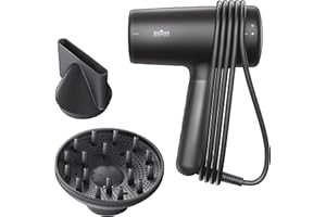 ‎BRAUN Braun Haartrockner HD4.2, Profi-Haartrockner mit Diffusor und Trocknungsdüse, Super-IONTEC-Technologie, 2100W HTDC-Motor mit 3 Heiz- und 3 Geschwindigkeitsstufen, BRHD425E