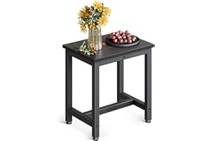 Coleshome Mesa Auxiliar para Exteriores, Mesa Auxiliar Pequeña para Jardín, Terraza Y Piscina, Resistente A La Intemperie/Fácil Mantenimiento, Uso En Interiores O Exteriores, Negro