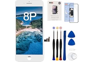 EFaith Display Für iPhone 8 Plus Ersatz Bildschirm Full-HD-LCD Display Touchscreen-Digitizer Rahmen, Ersatzrahmen mit Reparatur Sets + Displayschutzfolie Patible Modelle A1864, A1907, A1908
