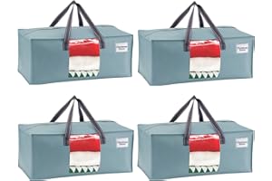 VENO 4 Pack Moving Bags Extra Large Storage Bags for College Move-In, Heavy-Duty Storage Totes, Packing Boxes, and Wardrobe Moving Supplies - Durable Laundry Bags for Clothes (Light Blue, 4 Pack)