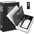 NETXE Alloy Steel Book Safe with Combination Lock, Dictionary Diversion Book Safe, Portable Safe Box,Cash, Jewellery, Kids, Money and Passport ,Diamond ring Etc (Large- 24*15.5*5.5 cm, Black)