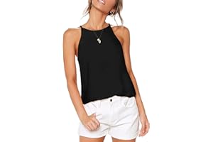 DUOEASE Camiseta Tirantes Mujer Elegant Cuello Crew Holgado Top Mujer Verano Básica Damasco