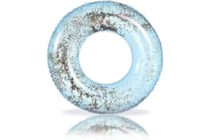 COSORO Anello gonfiabile con brillantini, anello da nuoto con diametro, per bambini, adulti, adolescenti, in PVC, gonfiabile, per piscina, acqua, giochi all'aperto, accessorio per feste