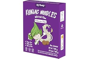 Elf-family Pasta di Konjac Pochi Carboidrati- Prodotto in Tailandia- Vegano Senza Glutine- 240g x1 Scatole(per 2 Porzioni), Konjak Noodles Shirataki Noodles Ipocalorica/Senza Zucchero - Fettuccine