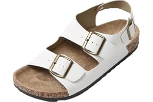 JOMIX Sandales Homme Cuir Chaussons Homme d'été Chaussures de Plage Confortables pour Maison Piscine Mer Randonnée