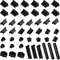 Bouchons Anti-Poussière USB JEYORZY - 20 Pièces Silicone - Pour PC, Portable, Chargeur - Noir Et Blanc