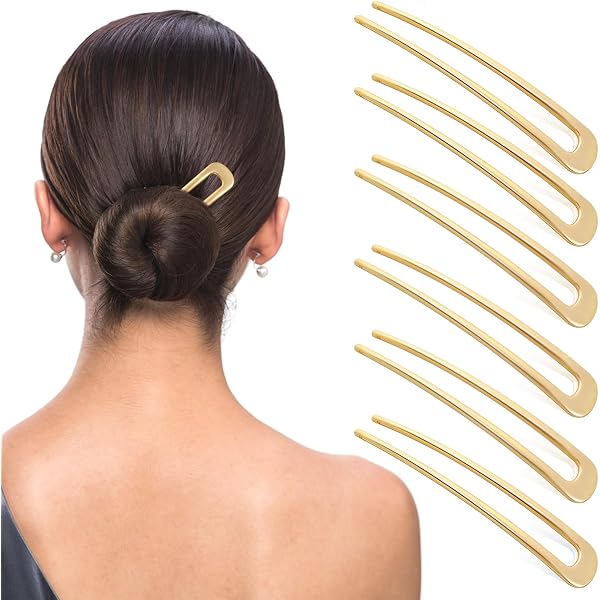 3 Stück Französische U-förmige Haarnadeln – Metall, 13,5 Cm, In Gold, Silber & Roségold, Für Dutt & Hochsteckfrisuren