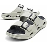 DOCTOR HEALTH SUPER SOFT Men EVA Double Strap Sandals | Adjustable Buckle Comfort Slides | Lightweight Anti-Slip Casual Sandals for Indoor Outdoor Everyday Wear: 