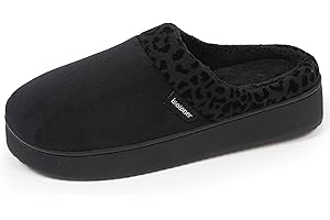 Isotoner Chaussons pantoufles Mules femme velours ultra doux, compensées, EU,