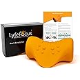LyfeFocus Neck Stretcher for Back & Neck Pain - Neck Support Posture Corrector with Firm Massage Nodes Specifically Designed to Relieve Muscle Tension (Orange)