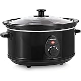 Andrew James Slow Cooker 3.5L | Tempered Glass Lid & Removable Ceramic Bowl | 3 Temperature Settings | Make up to 10 Portions