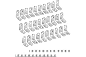 SZWLJ Set di connettori angolari – 30 pezzi da 30 × 30 mm in acciaio inox con 60 viti M4 per fissaggio a 90 gradi di mobili, tavolo, sedia, finestre e giunti angolari