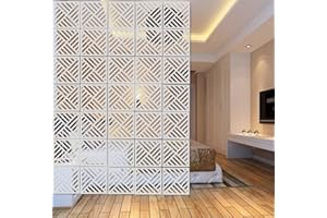 BMIDRUT Set di 12 divisori bianchi da appendere, per fai da te, divisori, decorazione per la stanza, con tutti gli accessori, 29 x 29 cm (M3)