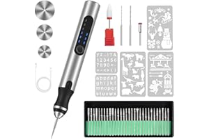 Weinsamkeit Bolígrafo Grabador Eléctrico, Juego de Herramientas de Grabado Recargable Pluma de Grabado Mini Herramientas Rotativas Inalámbricas de Bricolaje para Madera,Vidrio,Piedra,Joyería,Cerámica