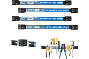 Cozyswan 4 Stück 12 Zoll Magnetwerkzeughalter Racks, Metall Werkzeug Veranstalter Bar für Garage Werkstatt
