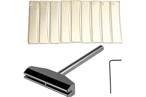 Giilayky Juego de herramientas para guitarra, bajo, prensa, red, tabla de prensa + 9 piezas de latón radiano con llave hexagonal