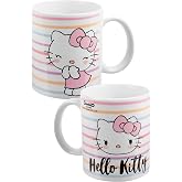 Konix Hello Kitty Mug 3D - Tasse En Céramique 500 Ml Motif Kawaii Blanc Et Rose - Licence Officielle