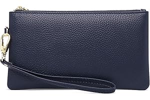 SENDEFN Women's Wristlet Bag - RFID Blocking Clutch with Genuine Leather, Wrist Strap and Zip Pocket Coins Compartment