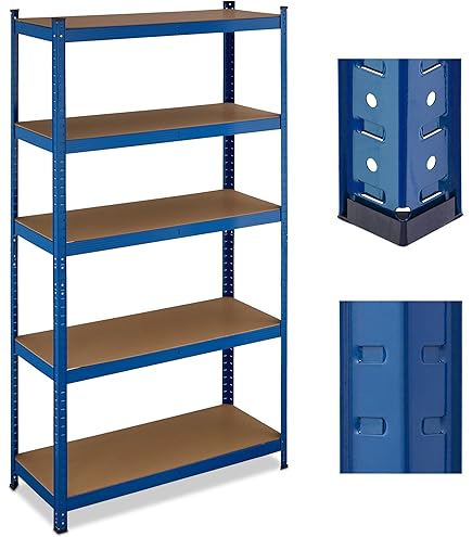 Scaffale Metallico Per Carichi Pesanti Relaxdays - 5 Ripiani 500kg, 180x100x40 Cm, Nero - Foto 1