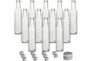 gouveo Lot de 12 Bouteilles en verre 250 ml bordeaux avec bouchon à vis argenté - Bouteille ronde en verre pour la maison - Boutielle vide pour liqueur, huile, vinaigre Set (FBR250S)