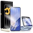 JZG 5 Pack For Galaxy Z Flip 6 Screen Protector, 3 Inner Flexible Film + 2 Outer Tempered glass, Self-Healing, Anti-Fingerprint, Case Friendly