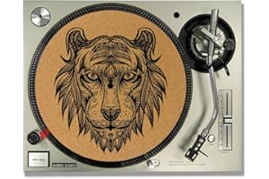 IDYD Tiger Mandala CORK DJ SLIPMATS/Turntable SLIP MATS - Vinyl