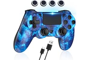 TURPOW Wireless Controller for PS4 Compatible with PS-4 Pro/Slim/PC with Enhanced Joystick/Dual Motor Vibration/ 6-Asix Sensor/LED Touchpad/Audio Function