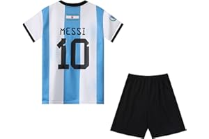 sahi Argentina Printed No.10 Star Soccer Football Boy Kid Youth Jersey Kit Shirt Shorts Set Fan Gift (Size-28 (Age 11-13))