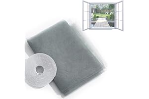 SHSMPXOY Fly Screen for Window Screen Mosquito Netting Fly Screen Window DIY Self-Adhesive Insect Mesh Curtain Bug Bee Protector 1.5x2m with Self-Adhesive Hook Tape Roll Fitted to Multiple Windows
