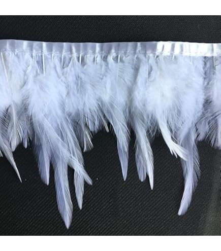 Raven Feathers Sowder Rooster Hackle Feather Fringe Trim 8-10inch In Width For DIY Sewing Craft Feather Trim For Sewing