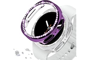 DEALELE [2-pack] fodral kompatibelt med Samsung Galaxy Watch 8 40 mm, Bling enkelrad diamant PC skyddande fodral ersättning k