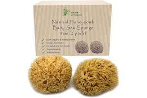Skin Unique Natural Baby Sponge - Unbleached Mediterranean Sea Honeycomb for Babies and Children - 100% Natural, Organic, Strong, Durable, Hypoallergenic - for Bath and Cleansing