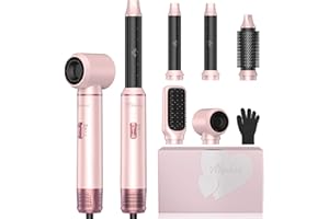 ‎ATOPSKINS Haarstyler Hairstyler Atopskins 5 in 1 Air Styler Set, 5 in 1 Hair Styler föhn Set Mit Rundbürstenföhn Warmluftbürste Föhn Lockenstab Für Glätten, Trocknen, Volumen,Locken, Geschenkset für Frauen