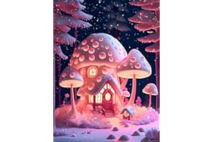 SMYJDMM Diamond Painting, Diamant Painting Bilder, DIY Diamant Kits Erwachsene Full Malen nach Zahlen, für Wohnzimmer Schlafzimmer Büro Wand Décor 30x40cm (Pilzhaus)