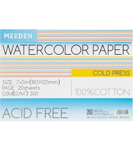 Honsell abriano Artistico Acquarello Watercolour, extra wit, gesatineerd hot pressed, 23 x 30,5 cm, 20 vellen 300 g/m², hoogwaardige aquarelkarton, blok 4-zijdig gelijmd, veganistisch